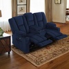 image:imageMCombo Zero Gravity Power Loveseat Sofa with Console Heat and Massage Reclining Loveseat for Living Room Fabric 6035SET Grey Loveseat with ConsoleNavy Blue