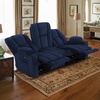 image:imageMCombo Zero Gravity Power Loveseat Sofa with Console Heat and Massage Reclining Loveseat for Living Room Fabric 6035SET Grey Loveseat with ConsoleNavy Blue