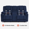 image:imageMCombo Zero Gravity Power Loveseat Sofa with Console Heat and Massage Reclining Loveseat for Living Room Fabric 6035SET Grey Loveseat with ConsoleNavy Blue