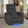 image:imageMCombo Zero Gravity Power Recliner Chair with Adjustable Headrest for Living Room Home Theater Seating Recliner with 360 Swivel Tray Table USB amp TypeC Ports LED Lighting Armrest Storage HTS555Grey