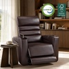 image:imageMCombo Zero Gravity Power Recliner Chair with Adjustable Headrest for Living Room Home Theater Seating Recliner with 360 Swivel Tray Table USB amp TypeC Ports LED Lighting Armrest Storage HTS555Brown