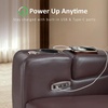 image:imageMCombo Zero Gravity Power Recliner Chair with Adjustable Headrest for Living Room Home Theater Seating Recliner with 360 Swivel Tray Table USB amp TypeC Ports LED Lighting Armrest Storage HTS555Brown