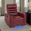 image:imageMCombo Zero Gravity Power Recliner Chair with Adjustable Headrest for Living Room Home Theater Seating Recliner with 360 Swivel Tray Table USB amp TypeC Ports LED Lighting Armrest Storage HTS555Red