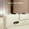 image:imageMCombo Zero Gravity Power Recliner Chair with Adjustable Headrest for Living Room Home Theater Seating Recliner with 360 Swivel Tray Table USB amp TypeC Ports LED Lighting Armrest Storage HTS555Beige
