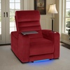 image:imageMCombo Zero Gravity Power Recliner Chair with Adjustable Headrest for Living Room Home Theater Seating Recliner with 360 Swivel Tray Table USB amp TypeC Ports LED Lighting Armrest Storage HTS555Red