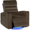image:imageMCombo Zero Gravity Power Recliner Chair with Adjustable Headrest for Living Room Home Theater Seating Recliner with 360 Swivel Tray Table USB amp TypeC Ports LED Lighting Armrest Storage HTS555Brown