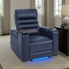 image:imageMCombo Zero Gravity Power Recliner Chair with Adjustable Headrest for Living Room Home Theater Seating Recliner with 360 Swivel Tray Table USB amp TypeC Ports LED Lighting Armrest Storage HTS555Blue