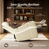 image:imageMCombo Zero Gravity Power Recliner Chair with Adjustable Headrest for Living Room Home Theater Seating Recliner with 360 Swivel Tray Table USB amp TypeC Ports LED Lighting Armrest Storage HTS555Beige