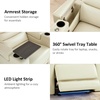 image:imageMCombo Zero Gravity Power Recliner Chair with Adjustable Headrest for Living Room Home Theater Seating Recliner with 360 Swivel Tray Table USB amp TypeC Ports LED Lighting Armrest Storage HTS555Beige