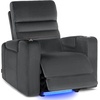 image:imageMCombo Zero Gravity Power Recliner Chair with Adjustable Headrest for Living Room Home Theater Seating Recliner with 360 Swivel Tray Table USB amp TypeC Ports LED Lighting Armrest Storage HTS555Grey