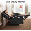 image:imageMCombo Zero Gravity Power Recliner Chair with Heat and Vibration Massage Reclining Chair with USB Ports Cup Holders for Living Room Faux Leather PR621 Dark BrownBlack
