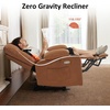 image:imageMCombo Zero Gravity Power Recliner Chair with Heat and Vibration Massage Reclining Chair with USB Ports Cup Holders for Living Room Faux Leather PR621 Dark BrownSaddle