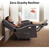 image:imageMCombo Zero Gravity Power Recliner Chair with Heat and Vibration Massage Reclining Chair with USB Ports Cup Holders for Living Room Faux Leather PR621 Dark BrownDark Brown