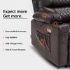 image:imageMCombo Zero Gravity Power Recliner Chair with Heat and Vibration Massage Reclining Chair with USB Ports Cup Holders for Living Room Faux Leather PR621 Dark BrownDark Brown