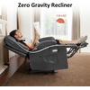 image:imageMCombo Zero Gravity Power Recliner Chair with Heat and Vibration Massage Reclining Chair with USB Ports Cup Holders for Living Room Faux Leather PR621 Dark BrownDark Grey