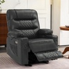 image:imageMCombo Zero Gravity Power Recliner Chair with Heat and Vibration Massage Reclining Chair with USB Ports Cup Holders for Living Room Faux Leather PR621 Dark BrownDark Grey