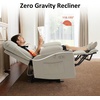 image:imageMCombo Zero Gravity Power Recliner Chair with Heat and Vibration Massage Reclining Chair with USB Ports Cup Holders for Living Room Faux Leather PR621 Dark BrownLight Grey