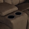 image:imageMCombo Zero Gravity Power Recliner Sofa with Drop Down Table Heat and Vibration Massage 3 Seater Dual Reclining Couch with USB Ports Cup Holders for Living Room Fabric RS6236 GreyDark Brown