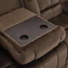 image:imageMCombo Zero Gravity Power Recliner Sofa with Drop Down Table Heat and Vibration Massage 3 Seater Dual Reclining Couch with USB Ports Cup Holders for Living Room Fabric RS6236 GreyDark Brown