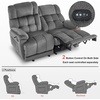 image:imageMCombo Zero Gravity Power Recliner Sofa with Drop Down Table Heat and Vibration Massage 3 Seater Dual Reclining Couch with USB Ports Cup Holders for Living Room Fabric RS6236 GreyGrey