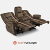 image:imageMCombo Zero Gravity Power Recliner Sofa with Drop Down Table Heat and Vibration Massage 3 Seater Dual Reclining Couch with USB Ports Cup Holders for Living Room Fabric RS6236 GreyDark Brown
