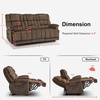 image:imageMCombo Zero Gravity Power Recliner Sofa with Drop Down Table Heat and Vibration Massage 3 Seater Dual Reclining Couch with USB Ports Cup Holders for Living Room Fabric RS6236 GreyDark Brown