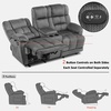 image:imageMCombo Zero Gravity Power Recliner Sofa with Drop Down Table Heat and Vibration Massage 3 Seater Dual Reclining Couch with USB Ports Cup Holders for Living Room Fabric RS6236 GreyGrey