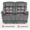 image:imageMCombo Zero Gravity Power Recliner Sofa with Drop Down Table Heat and Vibration Massage 3 Seater Dual Reclining Couch with USB Ports Cup Holders for Living Room Fabric RS6236 GreyGrey