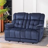 image:imageMCombo Zero Gravity Power Recliner Sofa with Drop Down Table Heat and Vibration Massage 3 Seater Dual Reclining Couch with USB Ports Cup Holders for Living Room Fabric RS6236 GreyNavy Blue