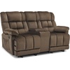 image:imageMCombo Zero Gravity Power Recliner Sofa with Drop Down Table Heat and Vibration Massage 3 Seater Dual Reclining Couch with USB Ports Cup Holders for Living Room Fabric RS6236 GreyDark Brown