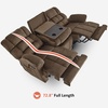 image:imageMCombo Zero Gravity Power Recliner Sofa with Drop Down Table Heat and Vibration Massage 3 Seater Dual Reclining Couch with USB Ports Cup Holders for Living Room Fabric RS6236 GreyDark Brown