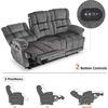image:imageMCombo Zero Gravity Power Recliner Sofa with Drop Down Table Heat and Vibration Massage 3 Seater Dual Reclining Couch with USB Ports Cup Holders for Living Room Fabric RS6236 GreyGrey