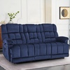 image:imageMCombo Zero Gravity Power Recliner Sofa with Drop Down Table Heat and Vibration Massage 3 Seater Dual Reclining Couch with USB Ports Cup Holders for Living Room Fabric RS6236 GreyNavy Blue