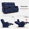 image:imageMCombo Zero Gravity Power Recliner Sofa with Drop Down Table Heat and Vibration Massage 3 Seater Dual Reclining Couch with USB Ports Cup Holders for Living Room Fabric RS6236 GreyNavy Blue