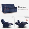 image:imageMCombo Zero Gravity Power Recliner Sofa with Drop Down Table Heat and Vibration Massage 3 Seater Dual Reclining Couch with USB Ports Cup Holders for Living Room Fabric RS6236 GreyNavy Blue