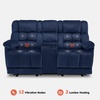 image:imageMCombo Zero Gravity Power Recliner Sofa with Drop Down Table Heat and Vibration Massage 3 Seater Dual Reclining Couch with USB Ports Cup Holders for Living Room Fabric RS6236 GreyNavy Blue