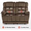 image:imageMCombo Zero Gravity Power Recliner Sofa with Drop Down Table Heat and Vibration Massage 3 Seater Dual Reclining Couch with USB Ports Cup Holders for Living Room Fabric RS6236 GreyDark Brown