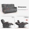 image:imageMCombo Zero Gravity Power Recliner Sofa with Drop Down Table Heat and Vibration Massage 3 Seater Dual Reclining Couch with USB Ports Cup Holders for Living Room Fabric RS6236 GreyGrey