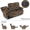 image:imageMCombo Zero Gravity Power Recliner Sofa with Drop Down Table Heat and Vibration Massage 3 Seater Dual Reclining Couch with USB Ports Cup Holders for Living Room Fabric RS6236 GreyDark Brown