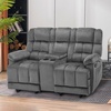 image:imageMCombo Zero Gravity Power Recliner Sofa with Drop Down Table Heat and Vibration Massage 3 Seater Dual Reclining Couch with USB Ports Cup Holders for Living Room Fabric RS6236 GreyGrey