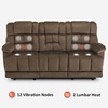 image:imageMCombo Zero Gravity Power Recliner Sofa with Drop Down Table Heat and Vibration Massage 3 Seater Dual Reclining Couch with USB Ports Cup Holders for Living Room Fabric RS6236 GreyDark Brown