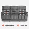 image:imageMCombo Zero Gravity Power Recliner Sofa with Drop Down Table Heat and Vibration Massage 3 Seater Dual Reclining Couch with USB Ports Cup Holders for Living Room Fabric RS6236 GreyGrey