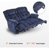 image:imageMCombo Zero Gravity Power Recliner Sofa with Drop Down Table Heat and Vibration Massage 3 Seater Dual Reclining Couch with USB Ports Cup Holders for Living Room Fabric RS6236 GreyNavy Blue