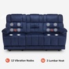 image:imageMCombo Zero Gravity Power Recliner Sofa with Drop Down Table Heat and Vibration Massage 3 Seater Dual Reclining Couch with USB Ports Cup Holders for Living Room Fabric RS6236 GreyNavy Blue