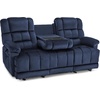 image:imageMCombo Zero Gravity Power Recliner Sofa with Drop Down Table Heat and Vibration Massage 3 Seater Dual Reclining Couch with USB Ports Cup Holders for Living Room Fabric RS6236 GreyNavy Blue