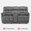 image:imageMCombo Zero Gravity Power Recliner Sofa with Drop Down Table Heat and Vibration Massage 3 Seater Dual Reclining Couch with USB Ports Cup Holders for Living Room Fabric RS6236 GreyGrey