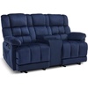 image:imageMCombo Zero Gravity Power Recliner Sofa with Drop Down Table Heat and Vibration Massage 3 Seater Dual Reclining Couch with USB Ports Cup Holders for Living Room Fabric RS6236 GreyNavy Blue