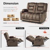 image:imageMCombo Zero Gravity Power Reclining Sofa with Heat and Vibration Massage 3 Seater Reclining Couch with USB Ports Cup Holders for Living Room Fabric PR648SET Dark BrownDark Brown
