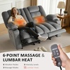 image:imageMCombo Zero Gravity Power Reclining Sofa with Heat and Vibration Massage 3 Seater Reclining Couch with USB Ports Cup Holders for Living Room Fabric PR648SET Dark BrownGrey