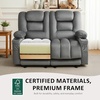 image:imageMCombo Zero Gravity Power Reclining Sofa with Heat and Vibration Massage 3 Seater Reclining Couch with USB Ports Cup Holders for Living Room Fabric PR648SET Dark BrownGrey